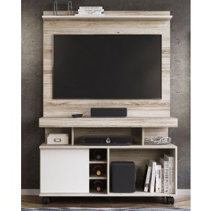 Rack c/Painel Delta Colibri Castanho/Branco