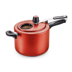 Panela de Pressão 4,5L c/Visor Mta Vermelha
