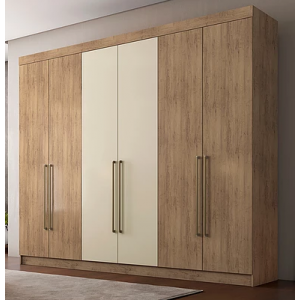Roupeiro 6 Portas 4 Gavetas 100%Mdf Itaquara Conquista Moveis Amenda/Off