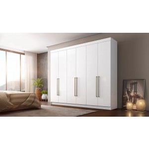 Roupeiro 6PT 4GV 100% MDF Itaguara Conquista Branco