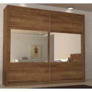 Roupeiro 2PT 5GV Esp 100% MDF Joinville Mirarack Castanho/Off White