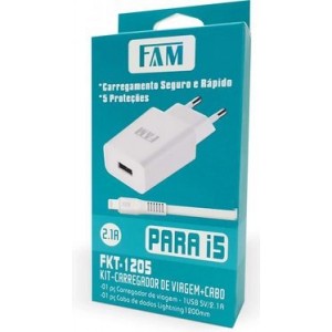 Kit Carregador Iphone USB FKT-1205 FAM