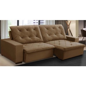 Estofado Barcelona 2.30m Ret/Recl Idealflex Marrom 