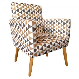 Poltrona Decorativa Nina Andorinha Triangulo Marrom 