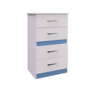 Comoda 4gv Caribe Doripel Branco/Azul/Rosa 