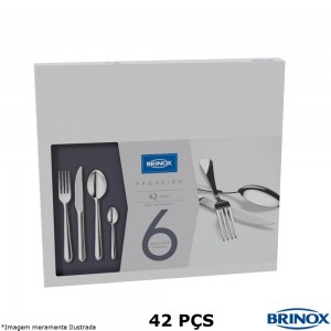 Faqueiro Inox 42Peças Lyon Brinox Inox 