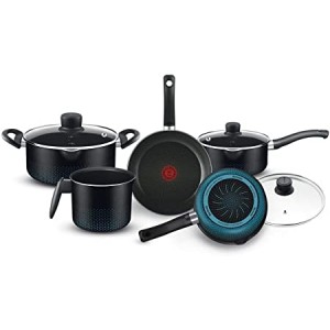 Conjunto Panelas 6pçs Smart Rochedo Preto/Blue 